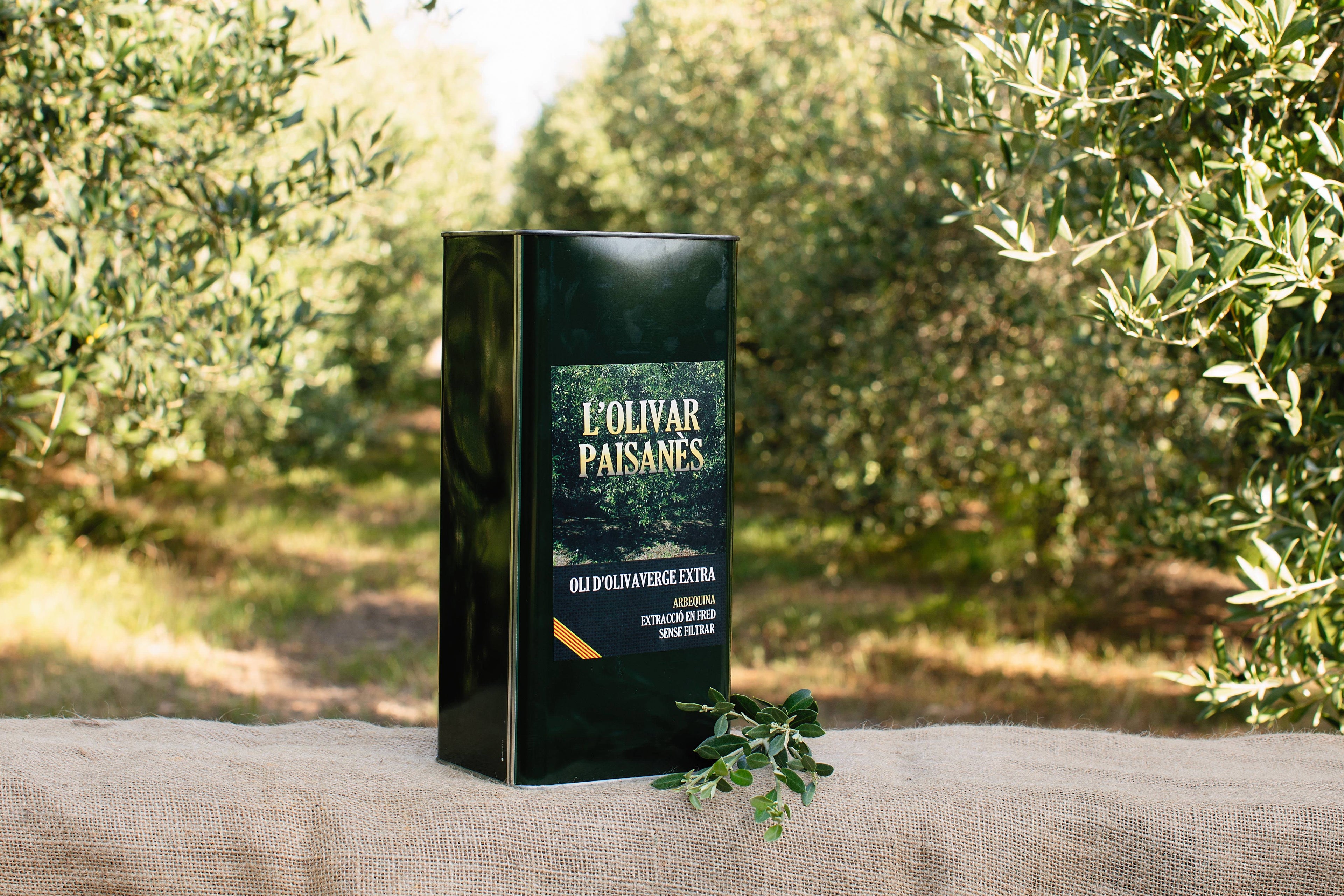 Lata 5L Aceite de Oliva Virgen Extra Arbequina Premium – L'Olivar Paisanès