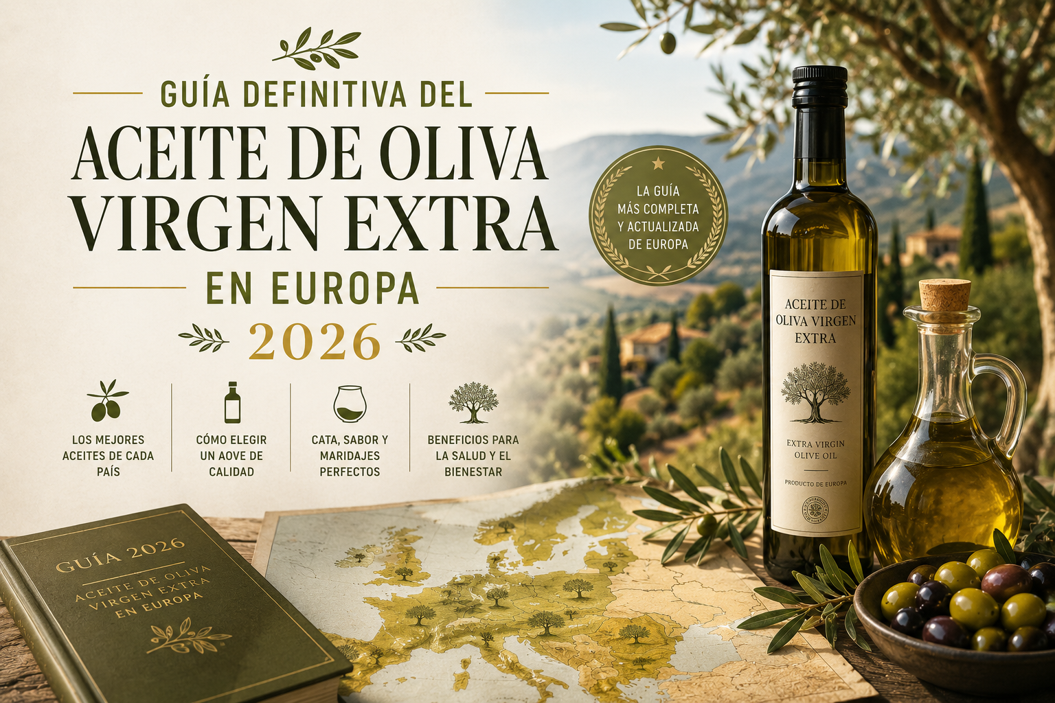 Guía definitiva del aceite de oliva virgen extra en Europa 2026