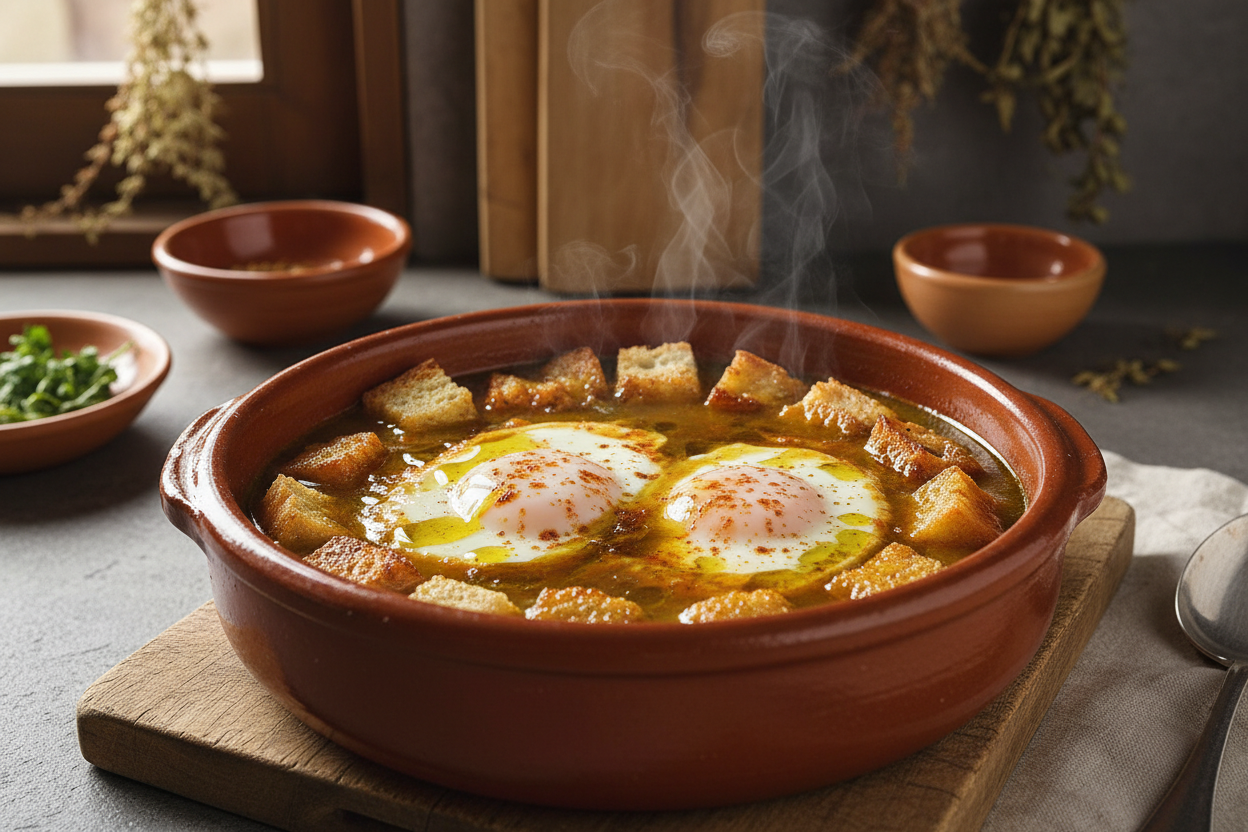 Receta de Sopa de Ajo Castellana con Aceite de Oliva Virgen Extra