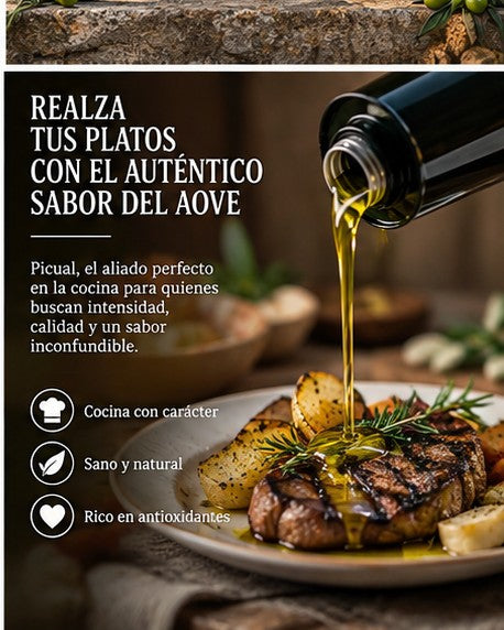 Pack de 15 litros de AOVE Picual para cocinar, guisos, carnes y cocina mediterránea