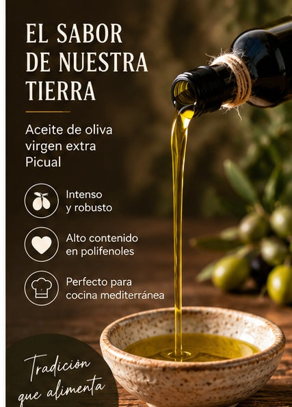 Botella Fiorentina de 250 ml de AOVE Picual L'Olivar Paisanès en presentación premium