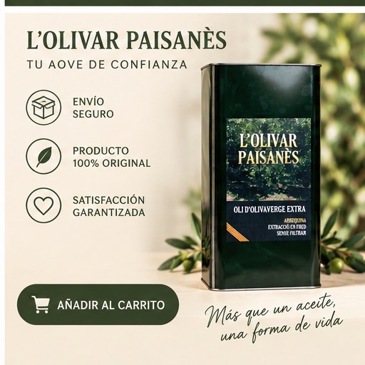 Lata de AOVE Arbequina de 5 litros L'Olivar Paisanès para comprar online