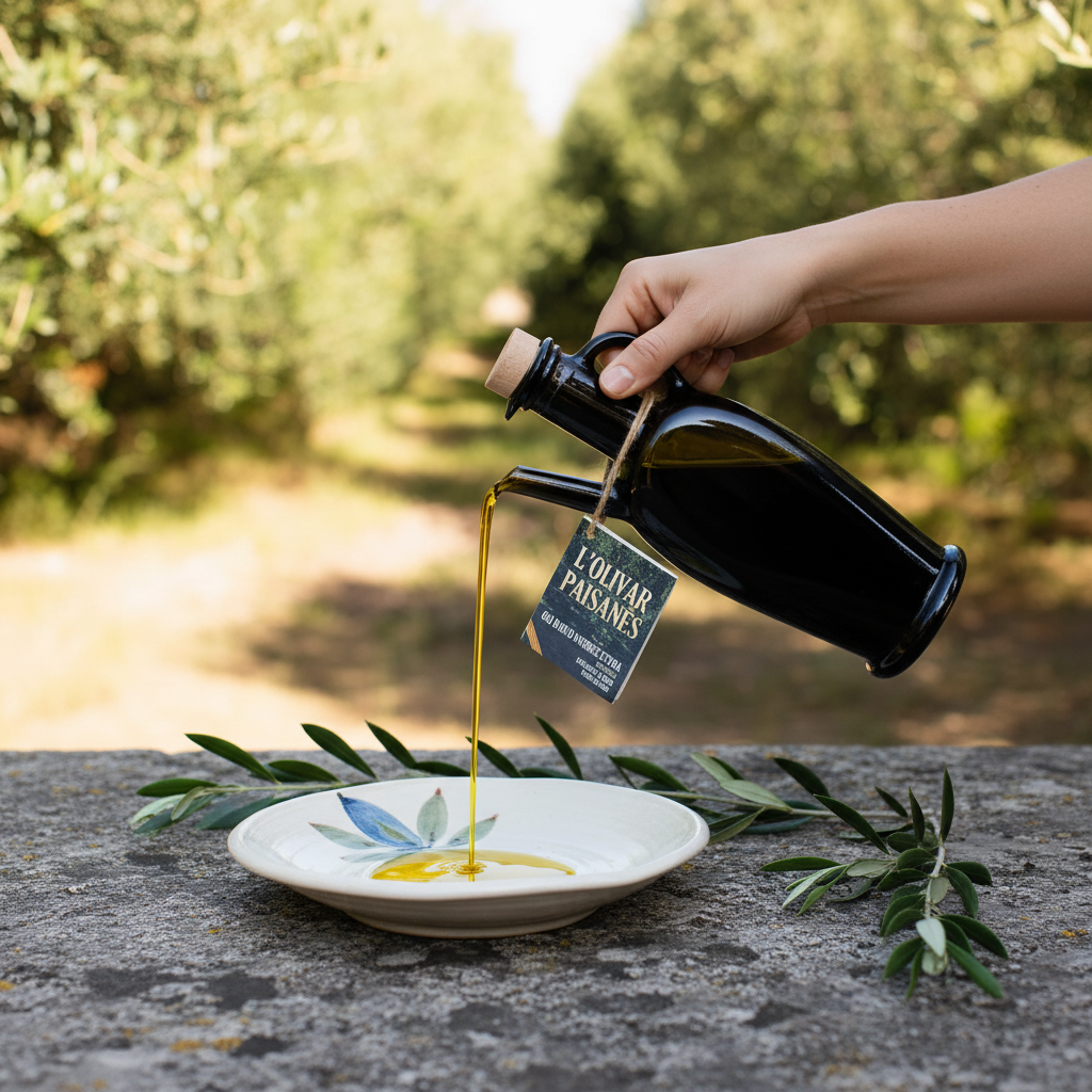 Jarra Elegante 100ml vertiendo aceite – L'Olivar Paisanès